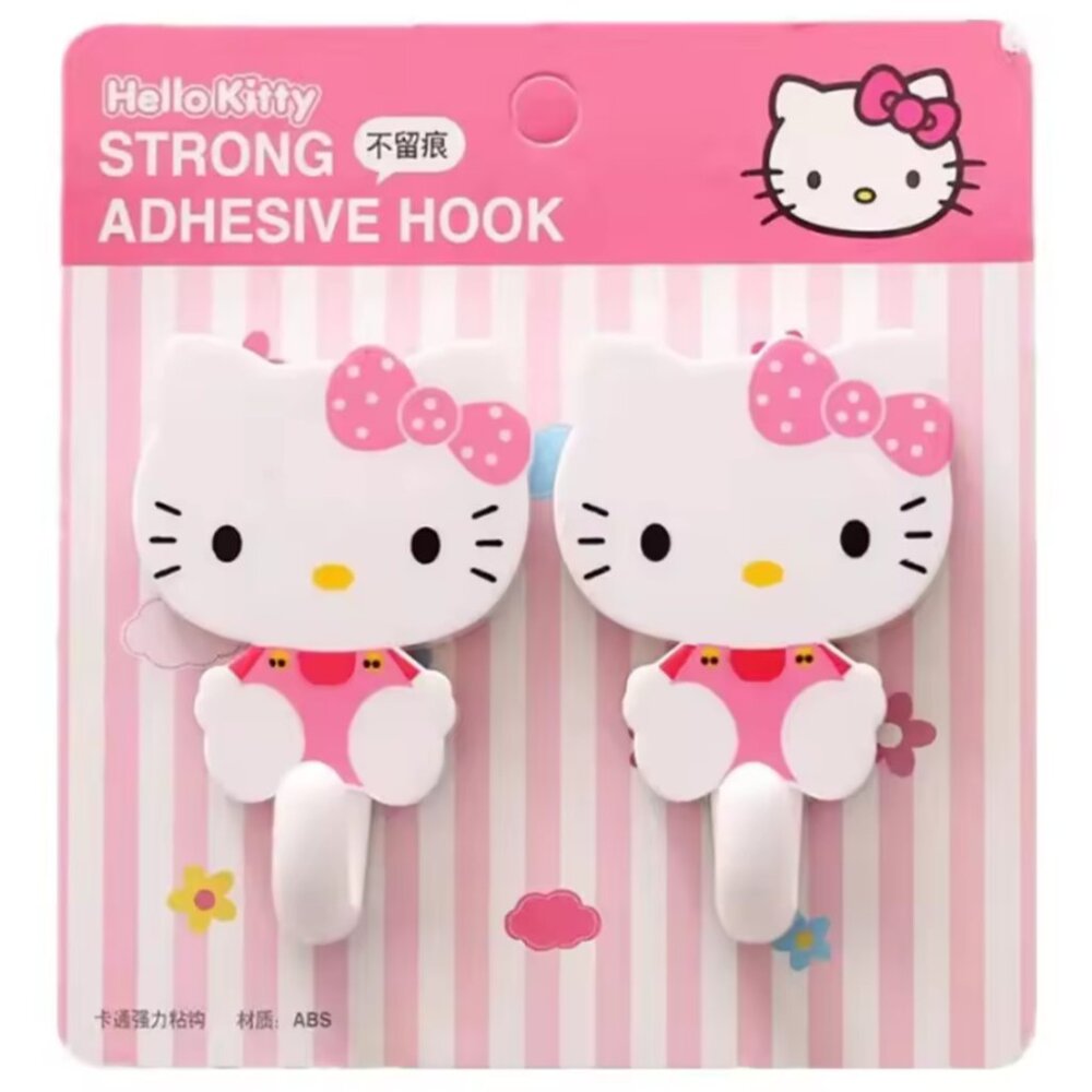 Hello Kitty 2pcs Strong Self Adhesive Hooks, Multi-function.
